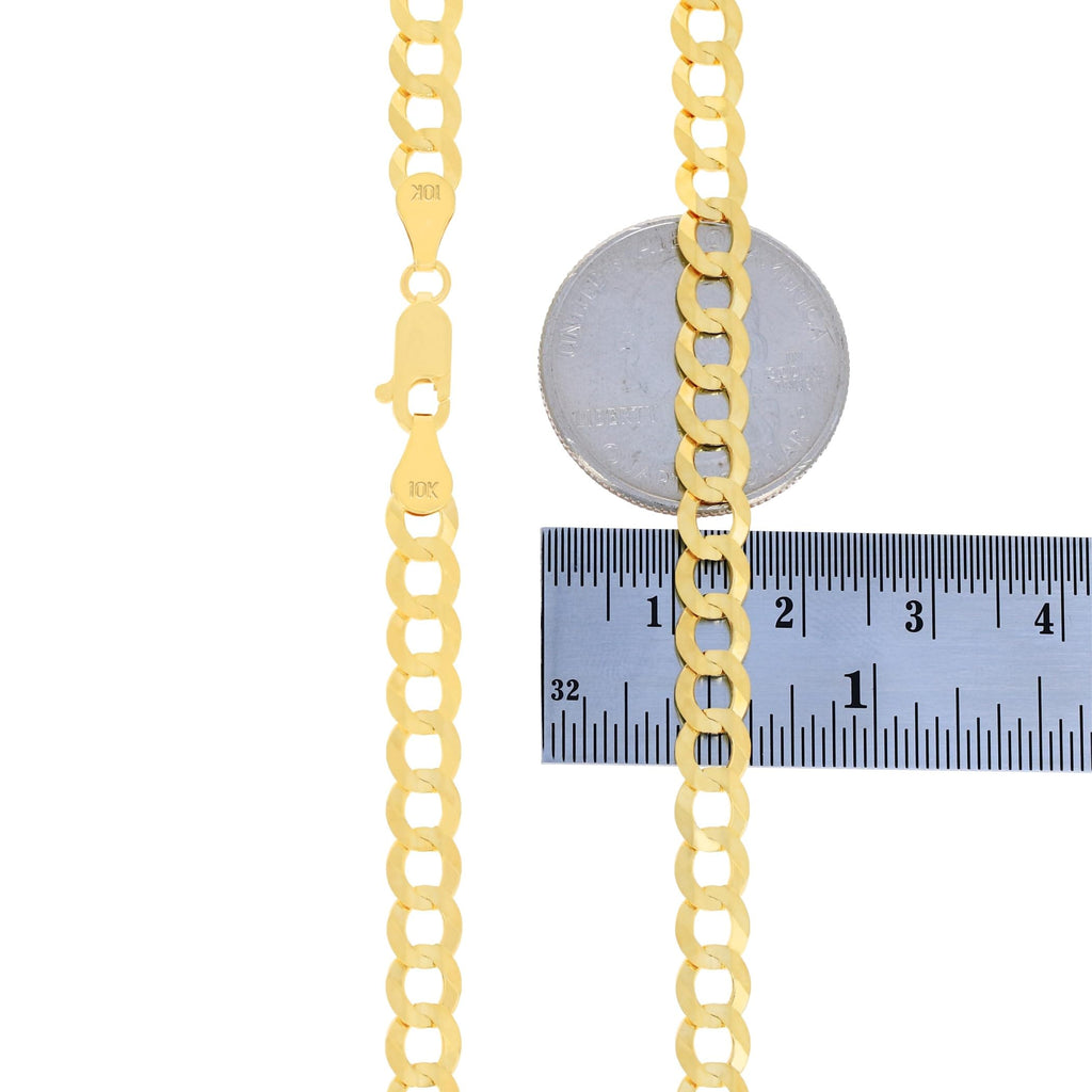 10K Yellow Gold Cuban Curb Link Chain Necklace V571371