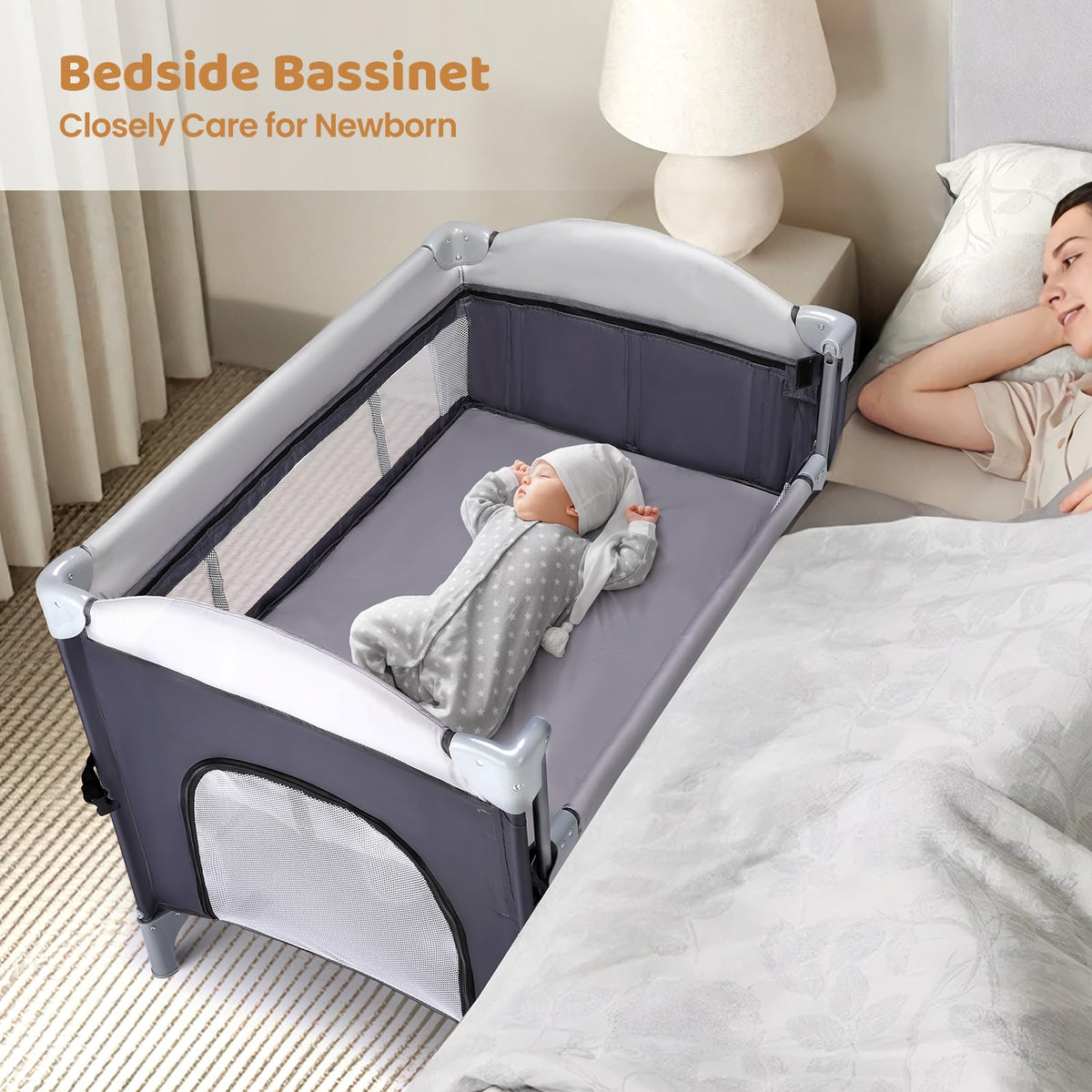 5-in-1 Portable Baby Bassinet with Changing Table and Carry Bag K7587