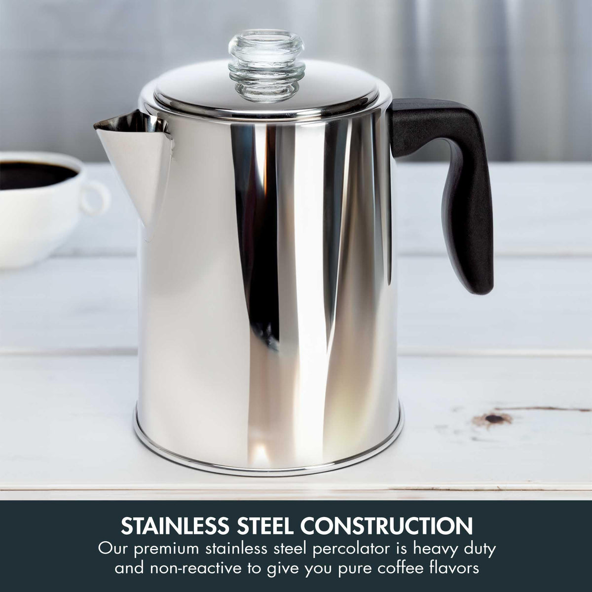 Stainless Steel 8 Cup Stovetop Coffee Percolator S904