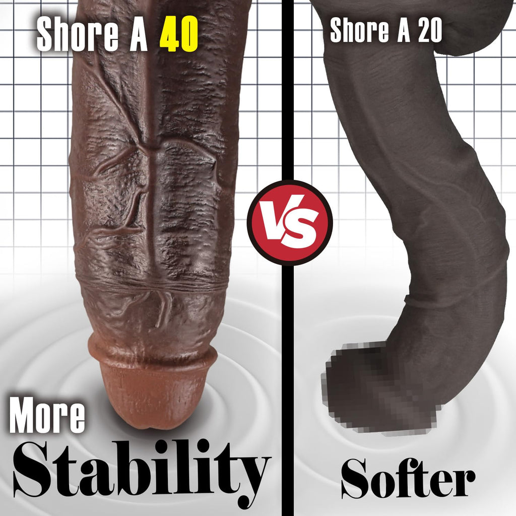 10" Realistic Big Black Curved Dildo with Suction Cup E3828