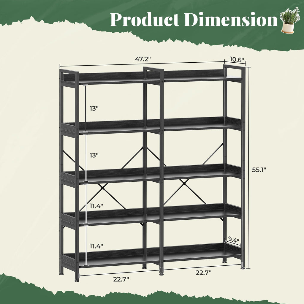 5 Tier Bookshelf with 10 Open Shelves N81908