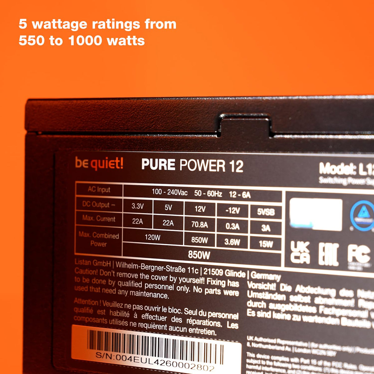 750W 80 Plus Gold ATX 3.1 Power Supply O64363