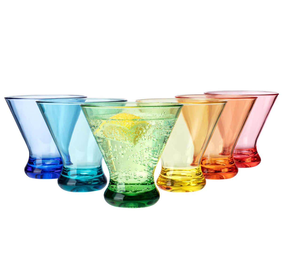9 oz Acrylic Stemless Martini Glasses, Set of 6 Multicolor T2089
