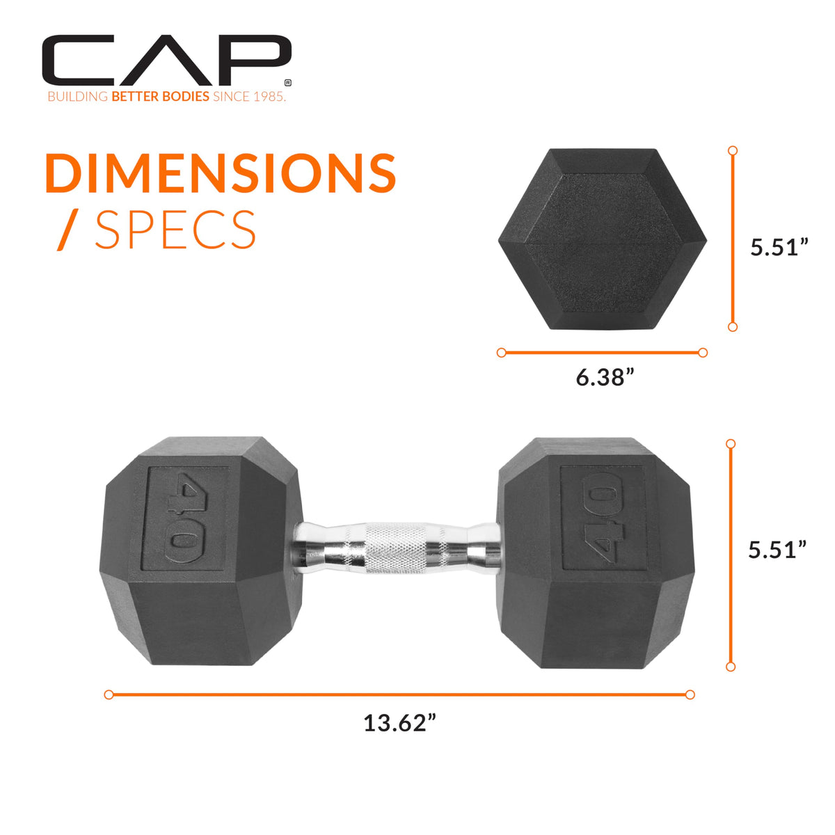 Rubber Coated Hex Dumbbell E704
