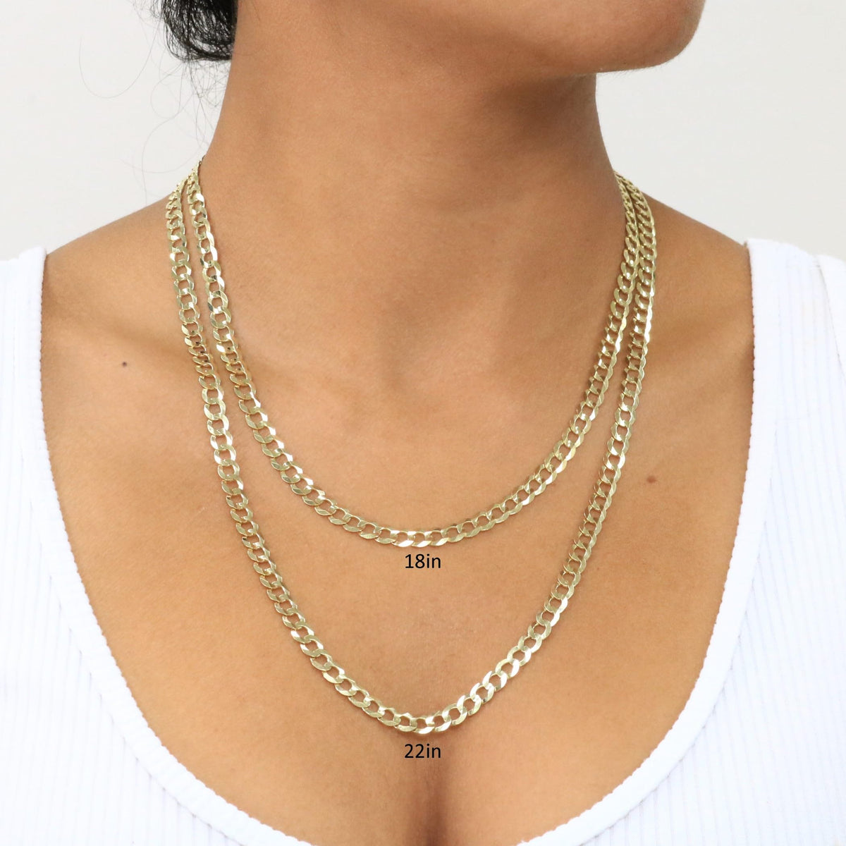 10K Yellow Gold Cuban Curb Link Chain Necklace V571371