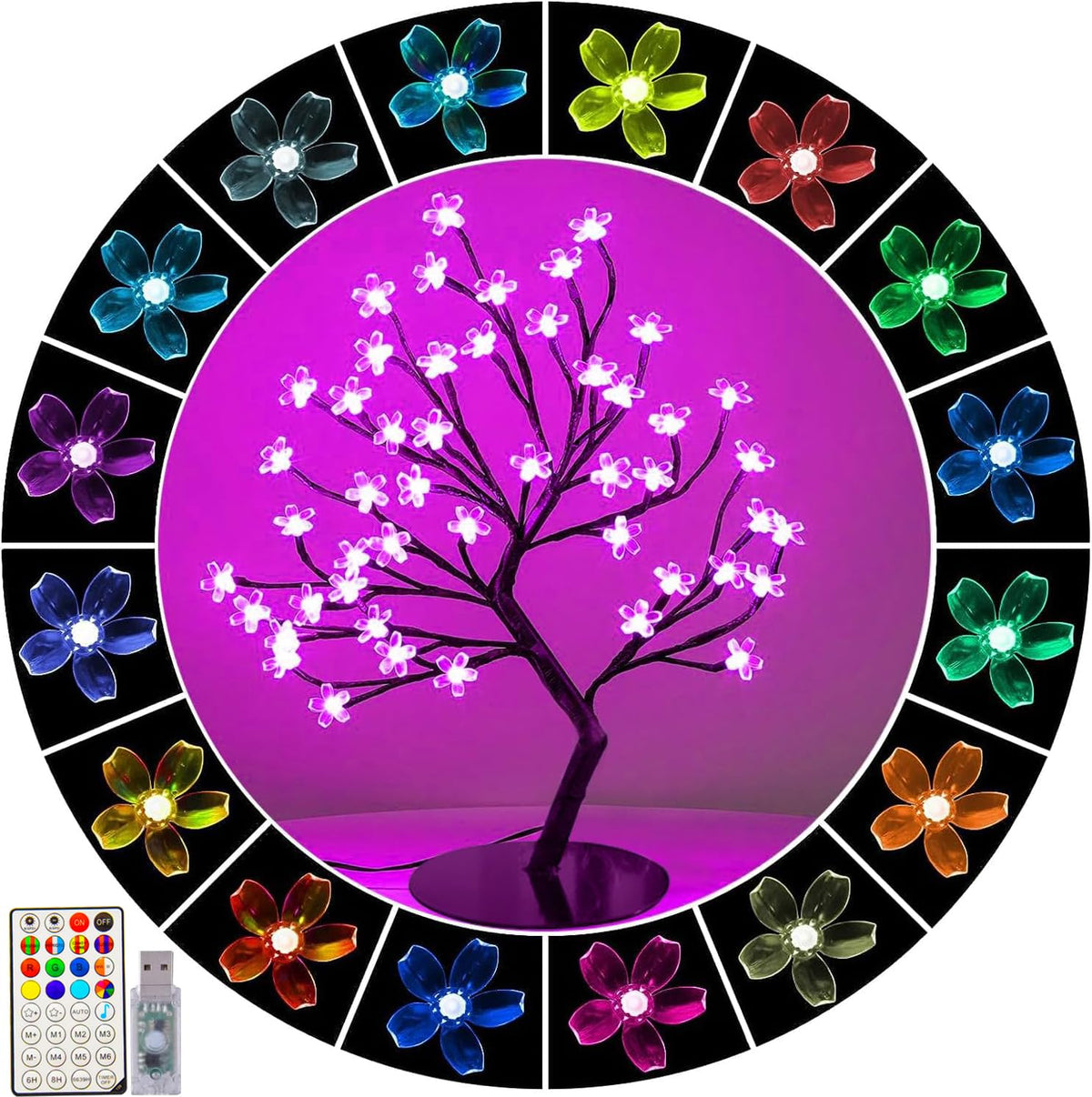 Color-Changing LED Cherry Blossom Tree Light U4004