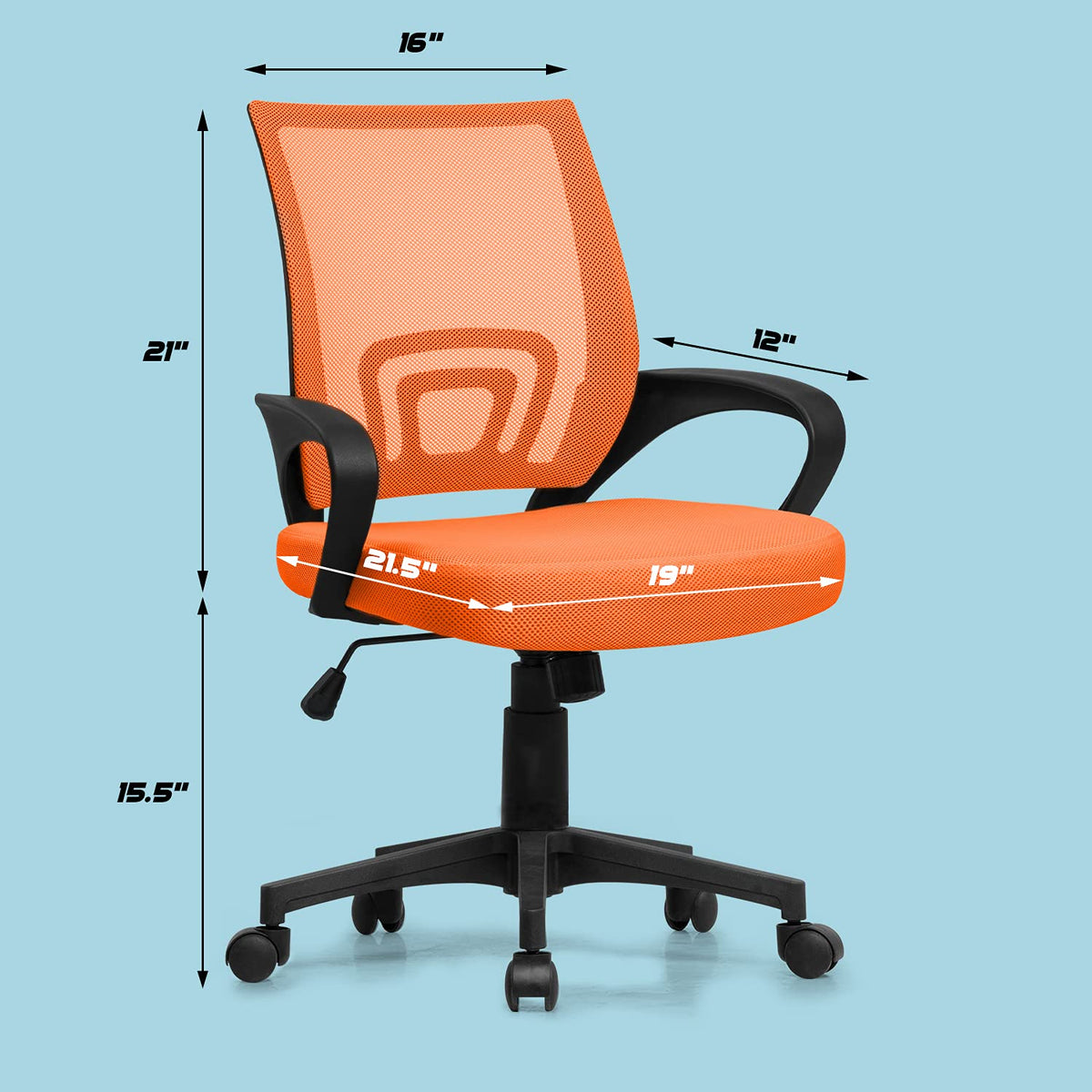 Orange Mesh Ergonomic Office Chair D439014