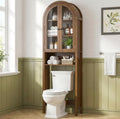 Arched Over The Toilet Storage Cabinet with Acrylic Doors U72957
