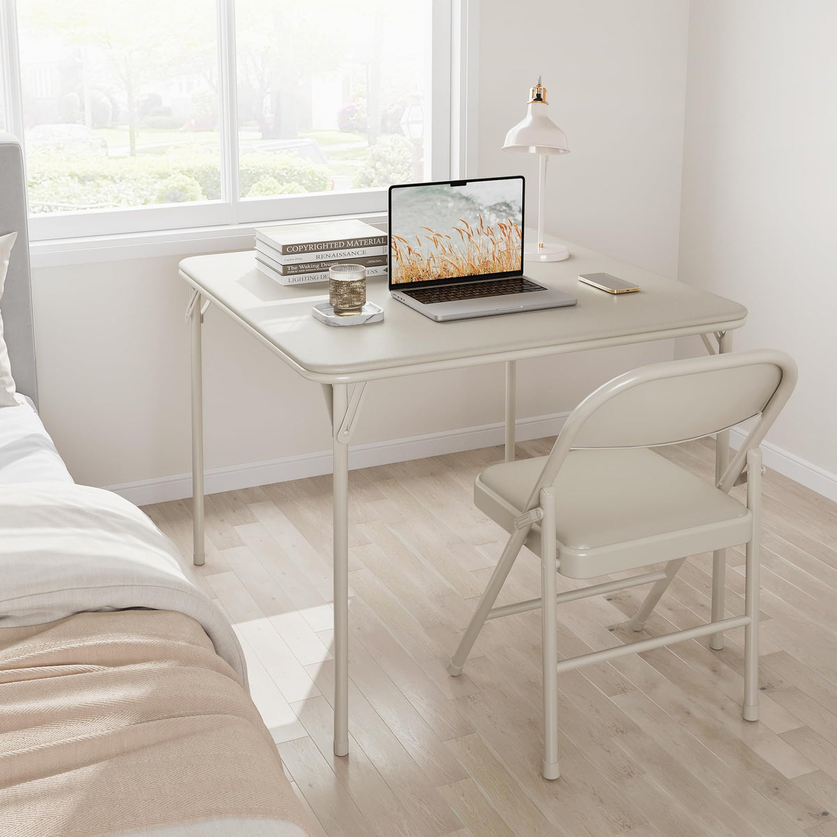 Beige Folding Card Table W34254