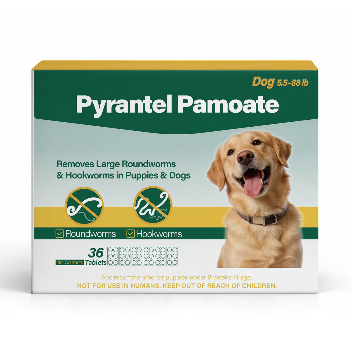 Chewable Pyrantel Pamoate Dog Dewormer 36 Tablets W165
