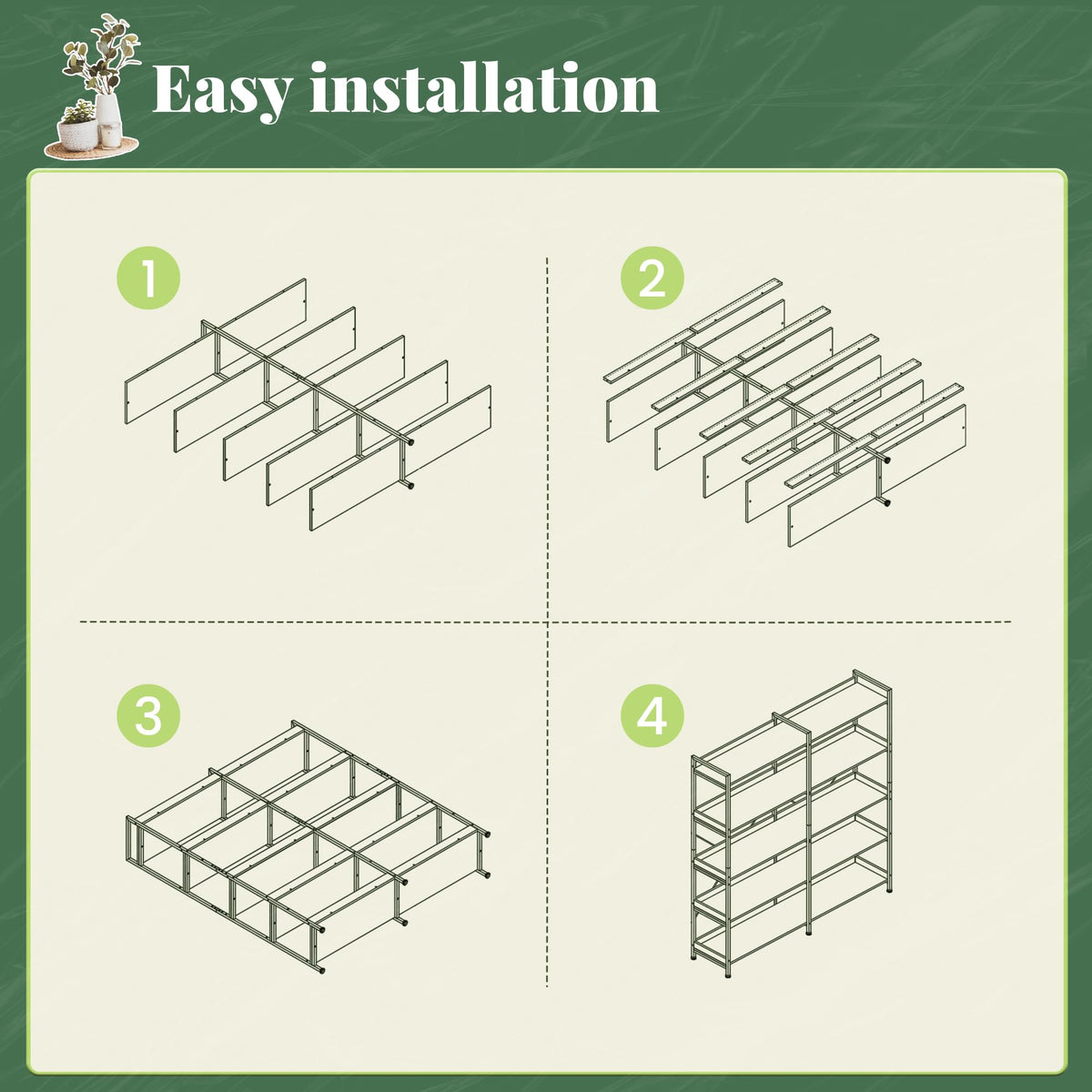 5 Tier Bookshelf with 10 Open Shelves N81908