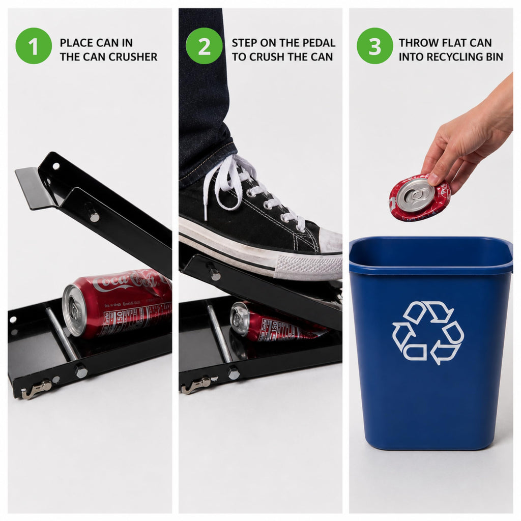 Heavy Duty Aluminum Foldable Can Crusher with Non-Slip Base Q5457