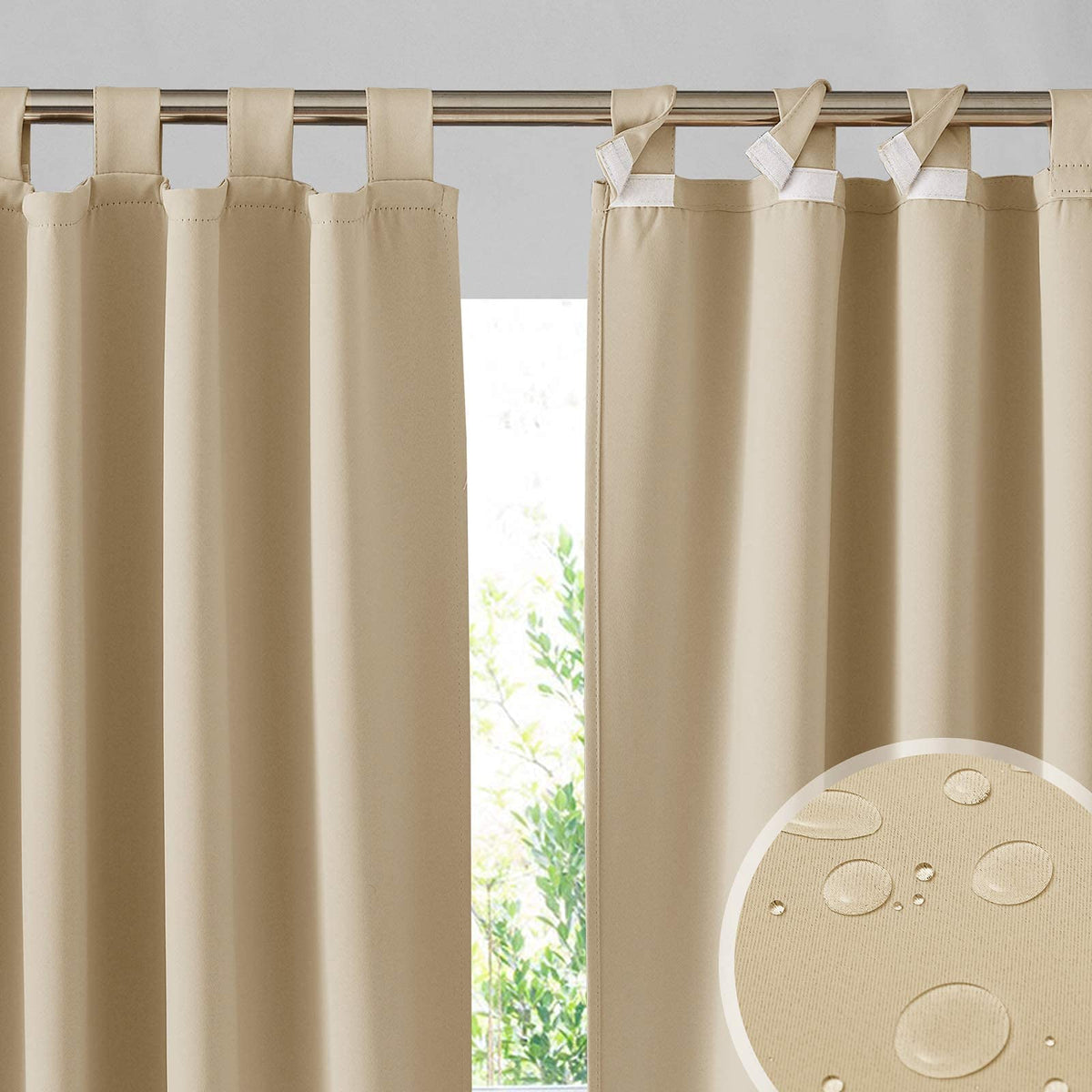 Waterproof Outdoor Curtains 2 Panels O66998
