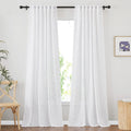 White Sheer Linen Curtains, 2 Panels, W52 x L95 E9175