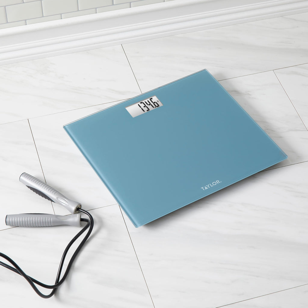 Digital Scale, Extra-Wide 13x15 Glass Platform, Slate Blue Z12651