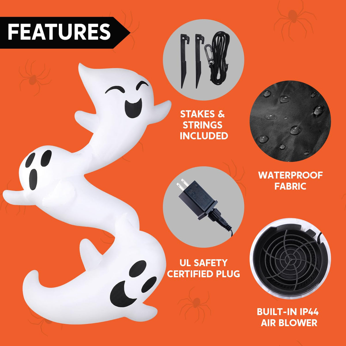 8ft Light Up Inflatable Ghosts U715
