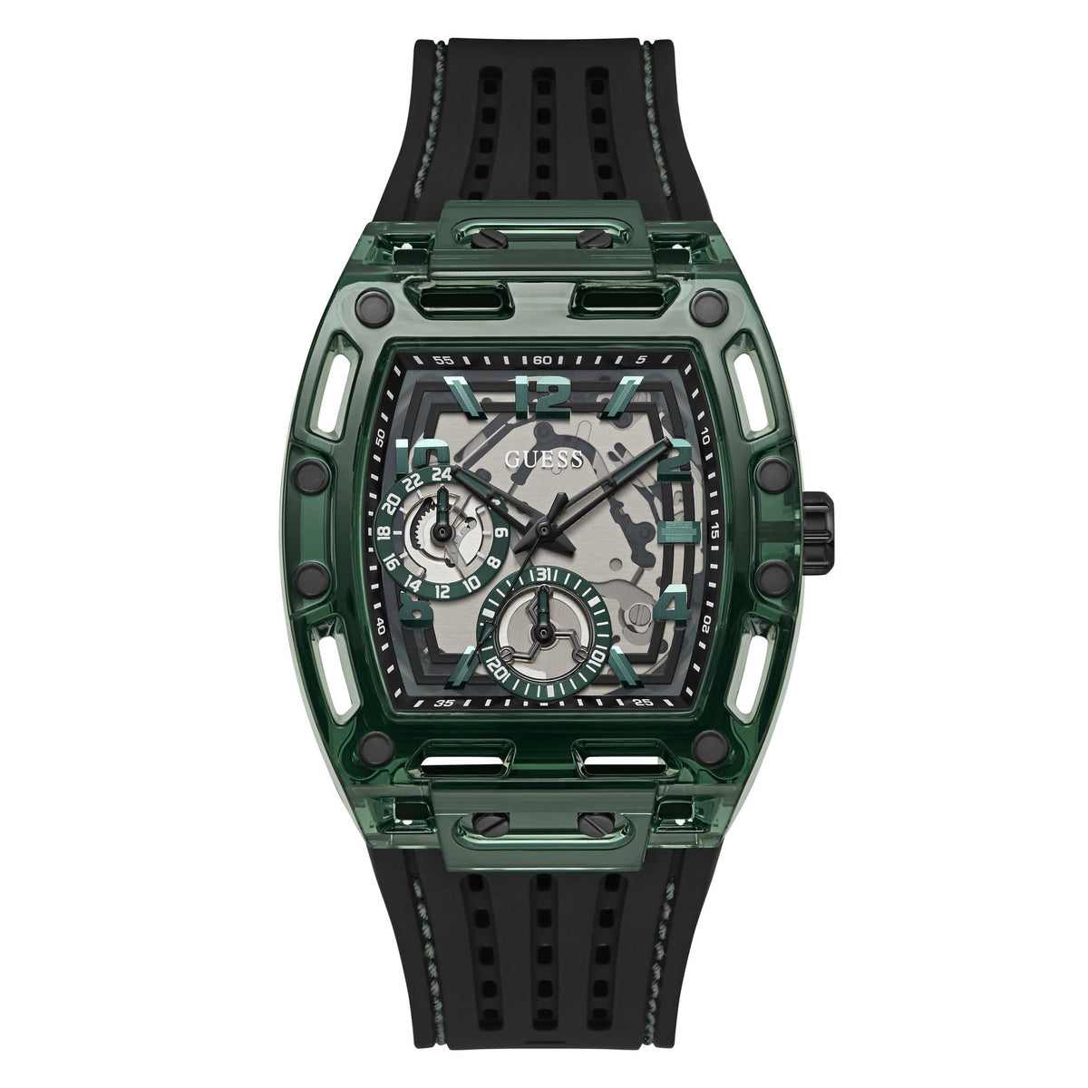 Men's Analog Watch with Silicone Bracelet and 50M Water Resistance Q93639