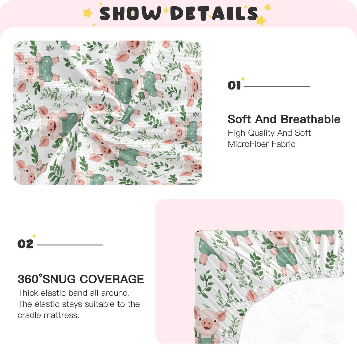 Soft Breathable Microfiber Crib Sheet Z6256