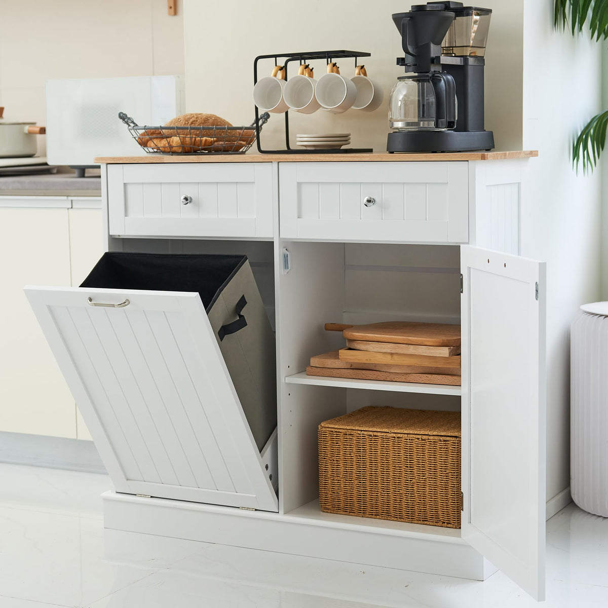 Dual Door Tilt Out Trash Can Cabinet P2545