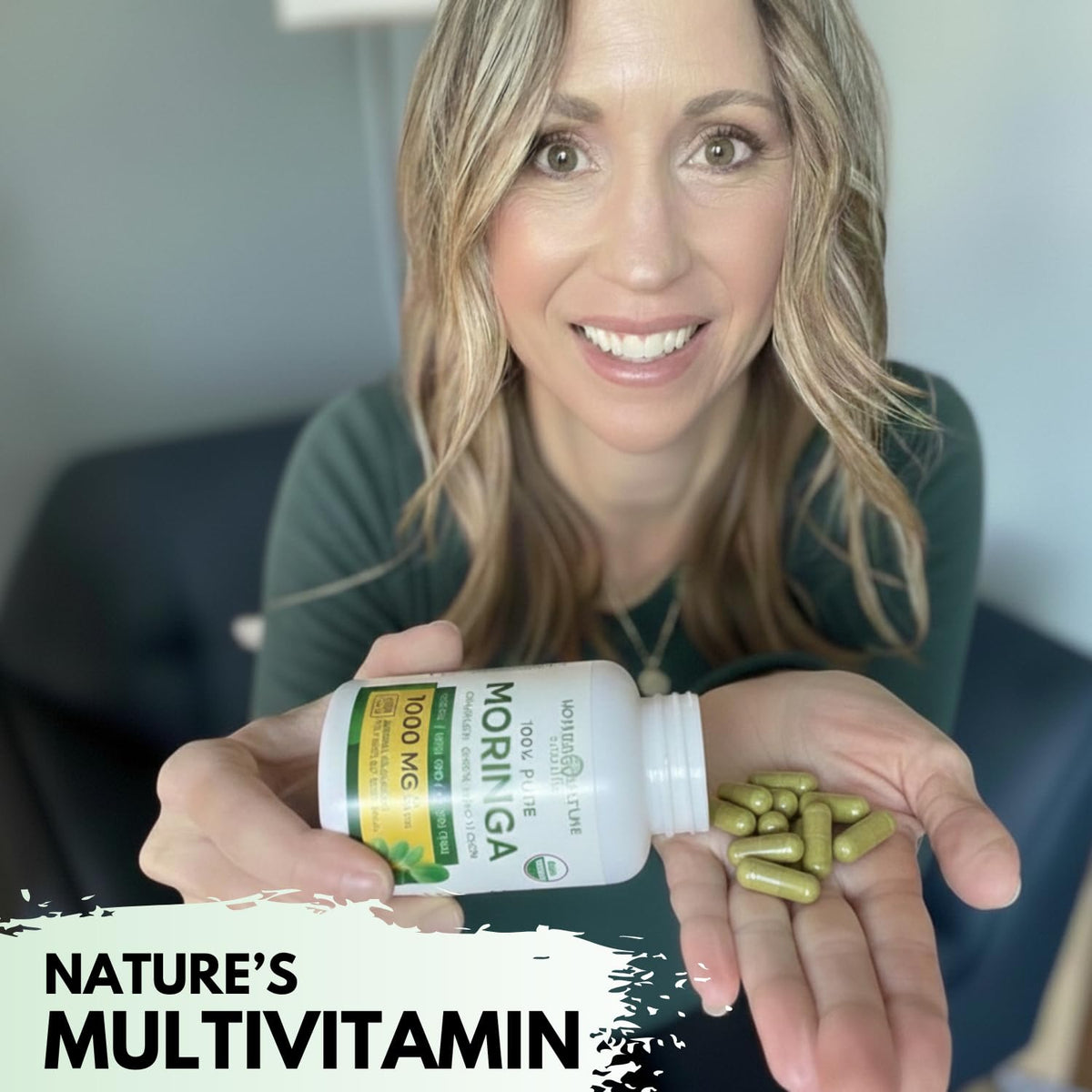 Organic Moringa Leaf Capsules 1000mg 120 Ct N44950