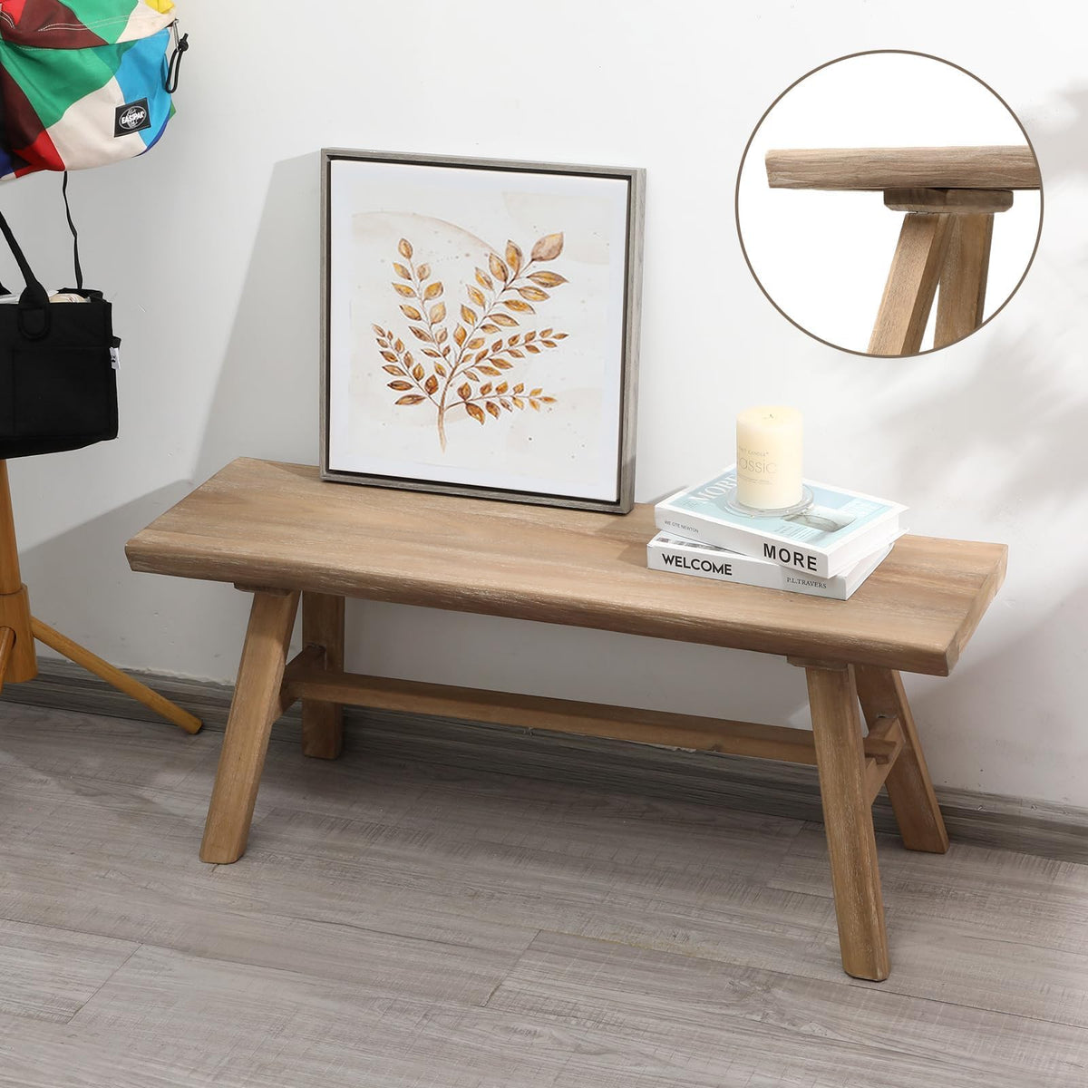 39" Solid Wood Bench X383
