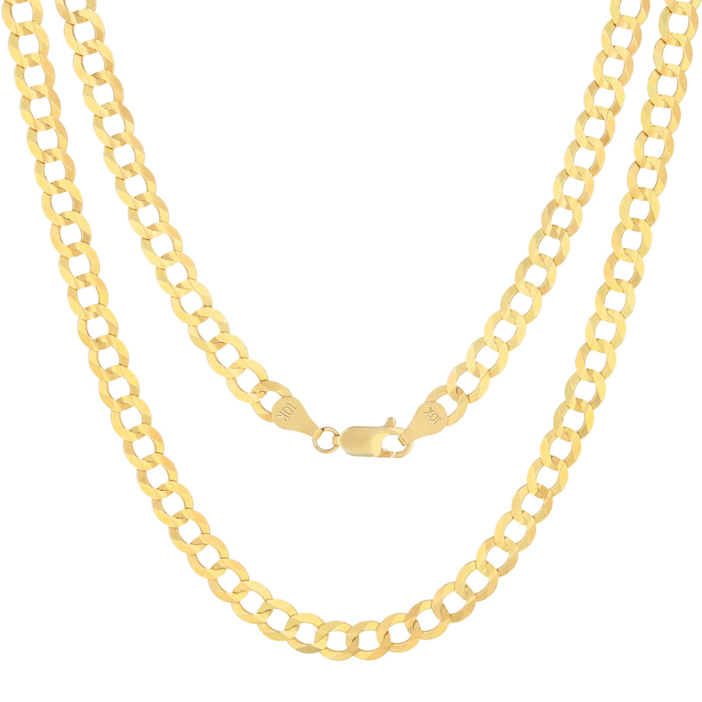10K Yellow Gold Cuban Curb Link Chain Necklace V571371
