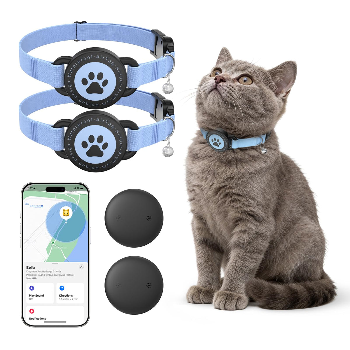 GPS Tracking Collar Blue 2P D964