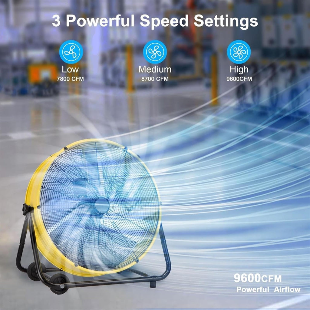 Heavy Duty 3-Speed 20in Floor Drum Fan S47628