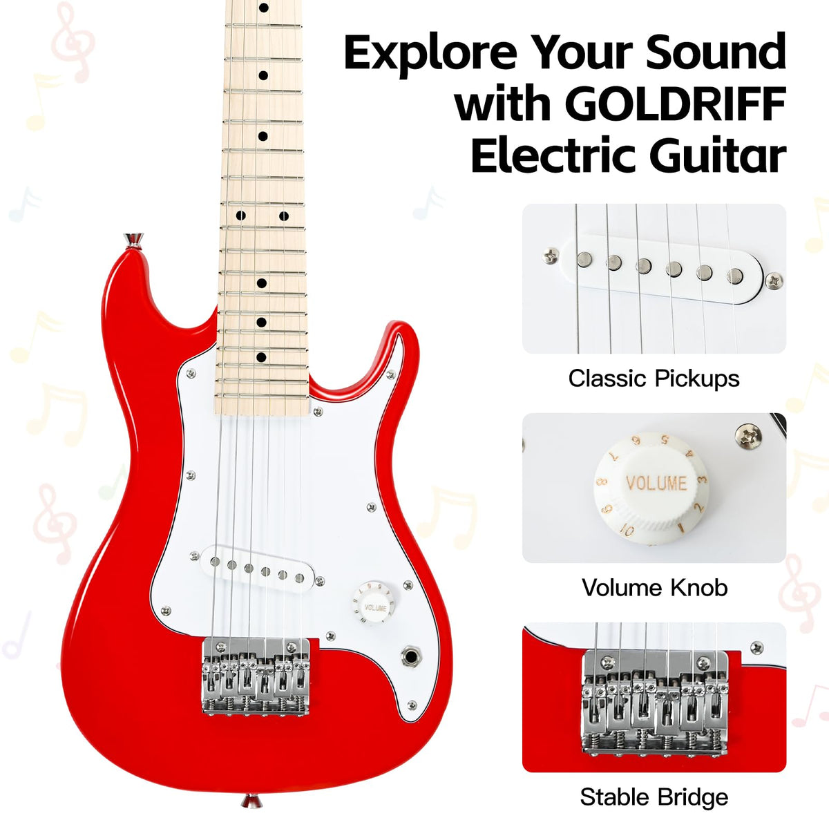 30in Kids Electric Guitar Starter Kit with 5W Amp and Gig Bag P940749