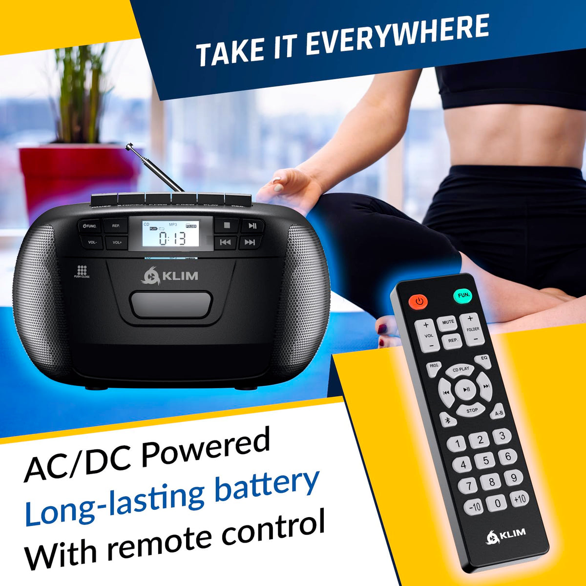 CD Cassette Player with Bluetooth AM FM Radio USB Drive H2461