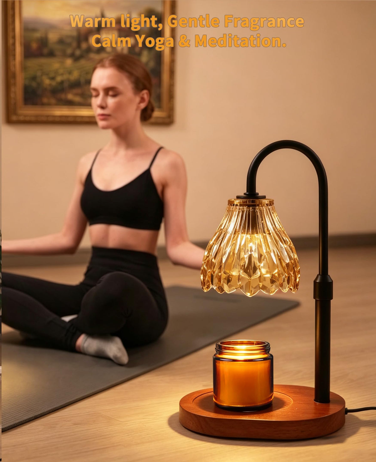 Glass Candle Warmer Lamp with Timer & Dimmer C576798