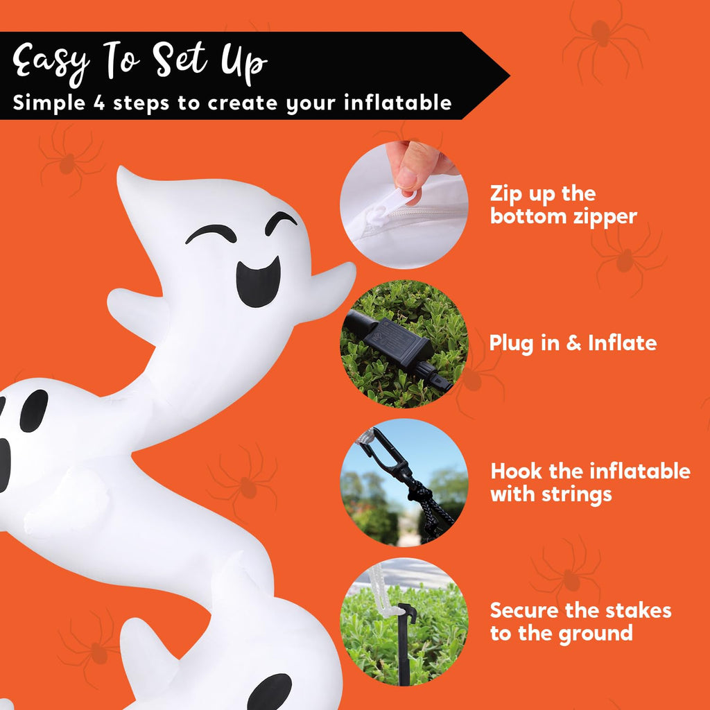 8ft Light Up Inflatable Ghosts U715