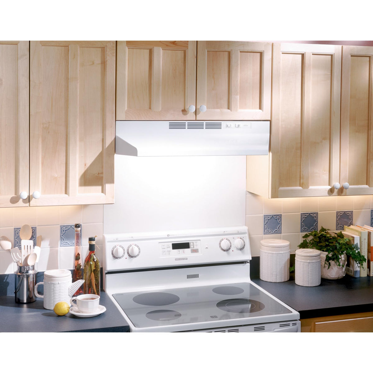 Ductless Range Hood with Lights, 30-Inch, White N99617