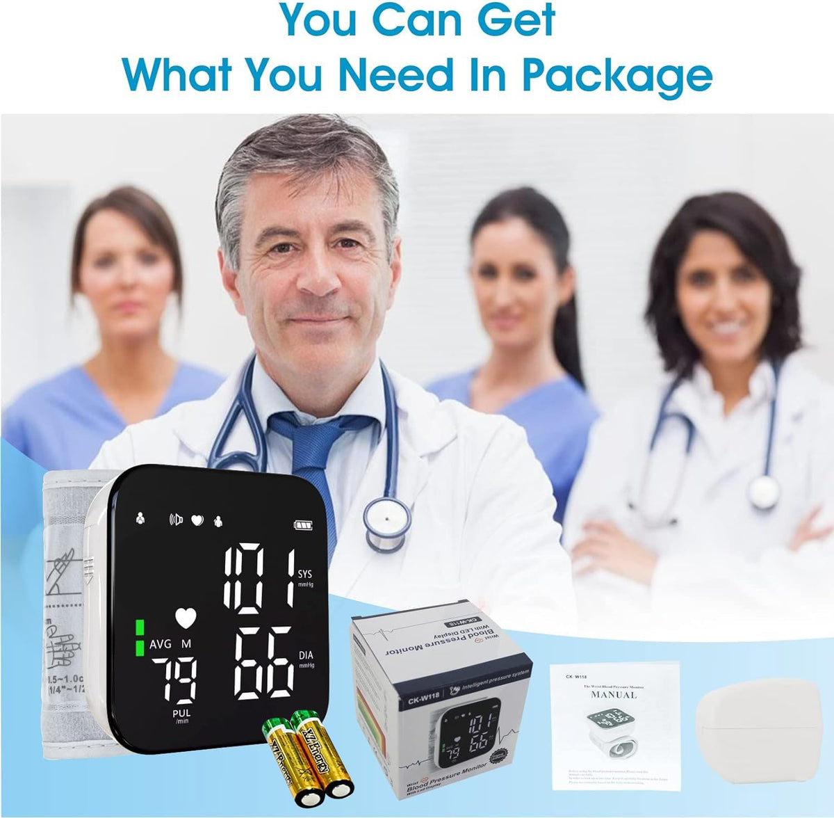 Wrist Blood Pressure Monitor Automatic Talking Digital LED Display L222686