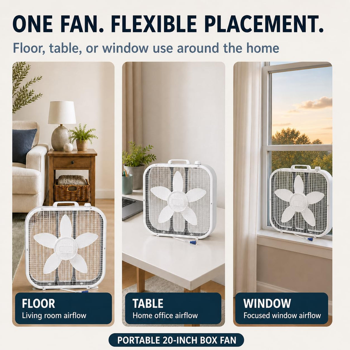 20-Inch 3 Speed Box Fan Q26438