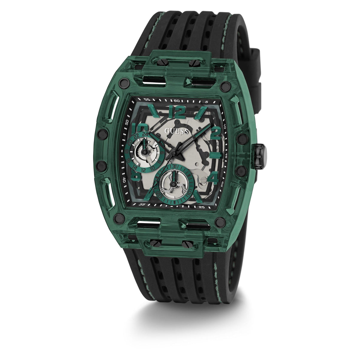 Men's Analog Watch with Silicone Bracelet and 50M Water Resistance Q93639