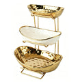 3 Tier Ceramic Fruit Bowl with Metal Rack L9240