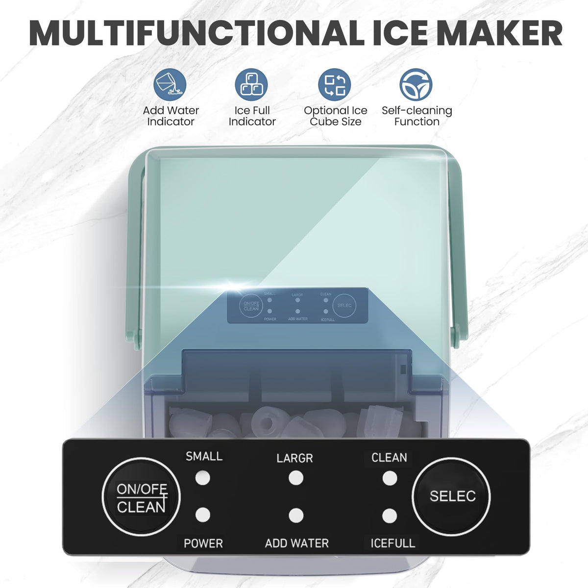Green Portable Countertop Ice Maker Q313850