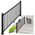1 Pack 36 in x 6 ft Black Aluminum Stair Railing Kit L2266