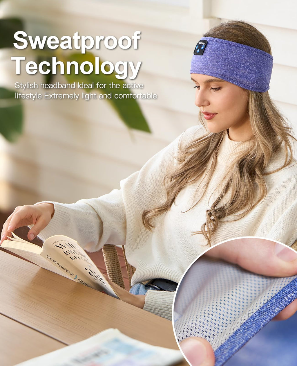 Bluetooth Sleep Mask with Headband Headphones J568