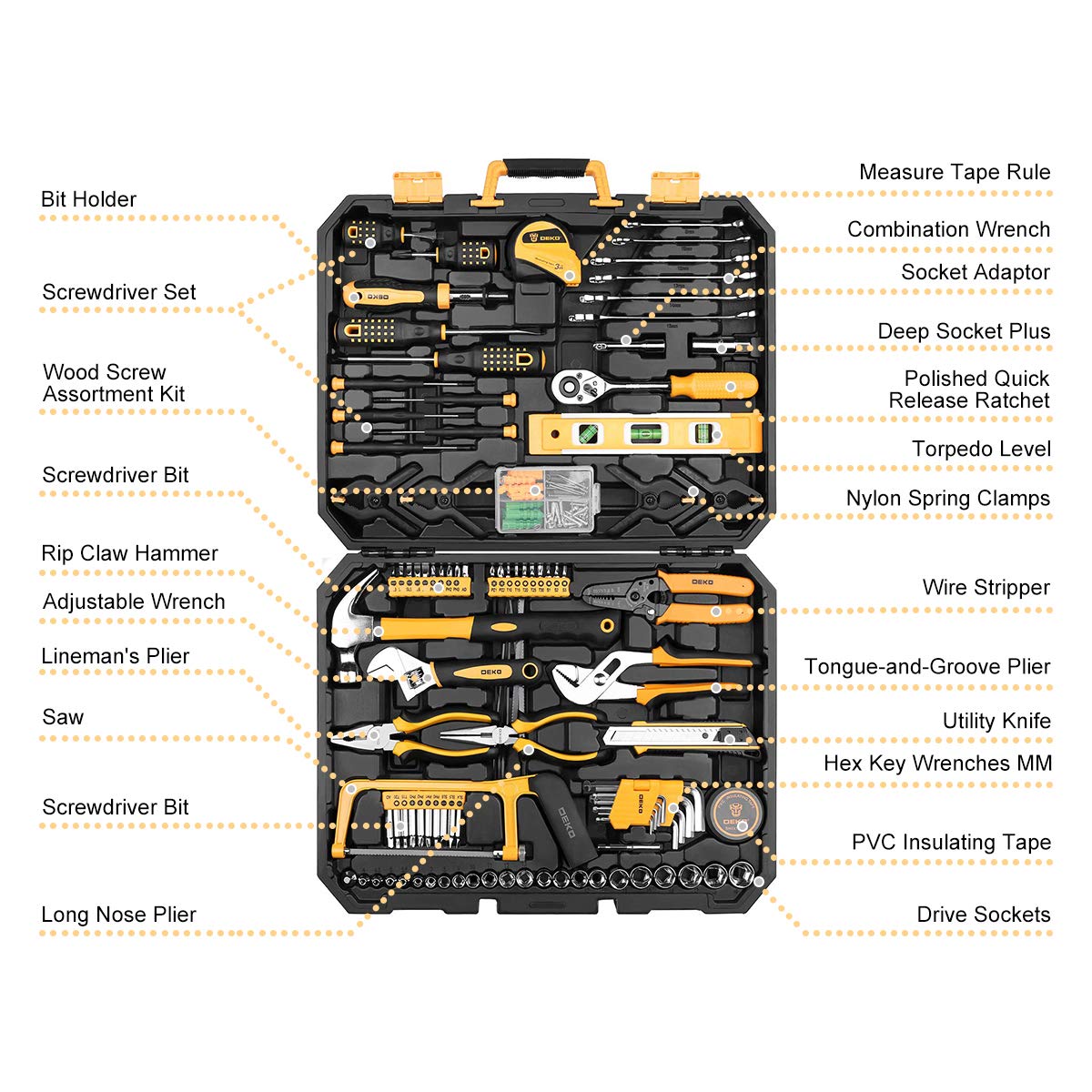 228 Piece Socket Wrench Hand Tool Set with Toolbox W98125