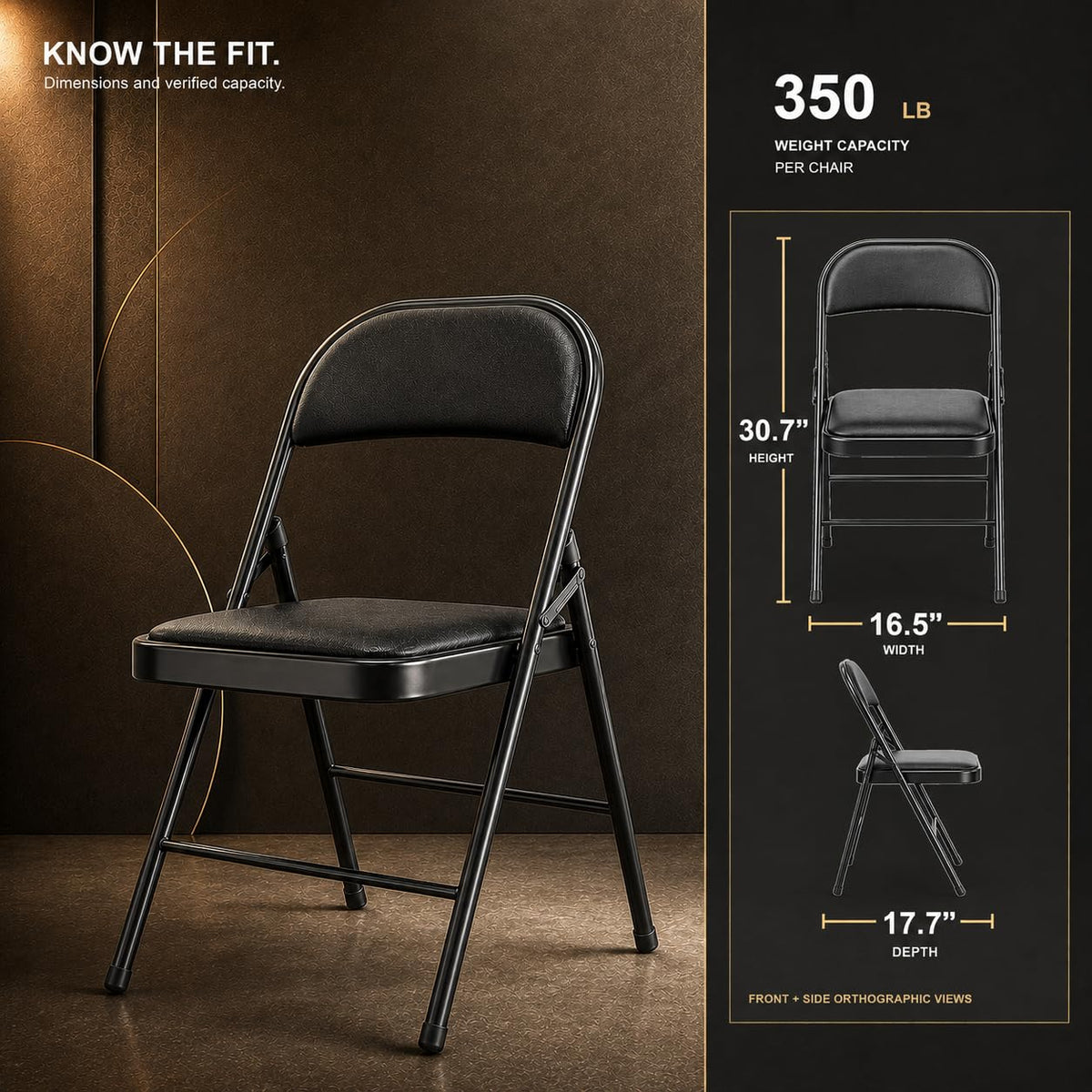 10 Pack Black Folding Chairs A1561