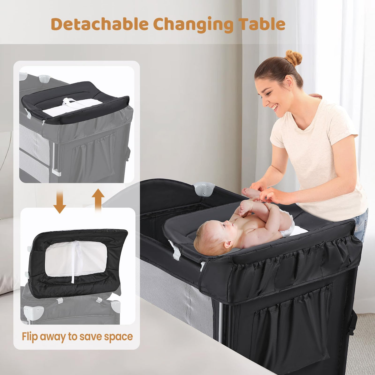 5-in-1 Pack and Play with Bassinet and Changing Table B7466