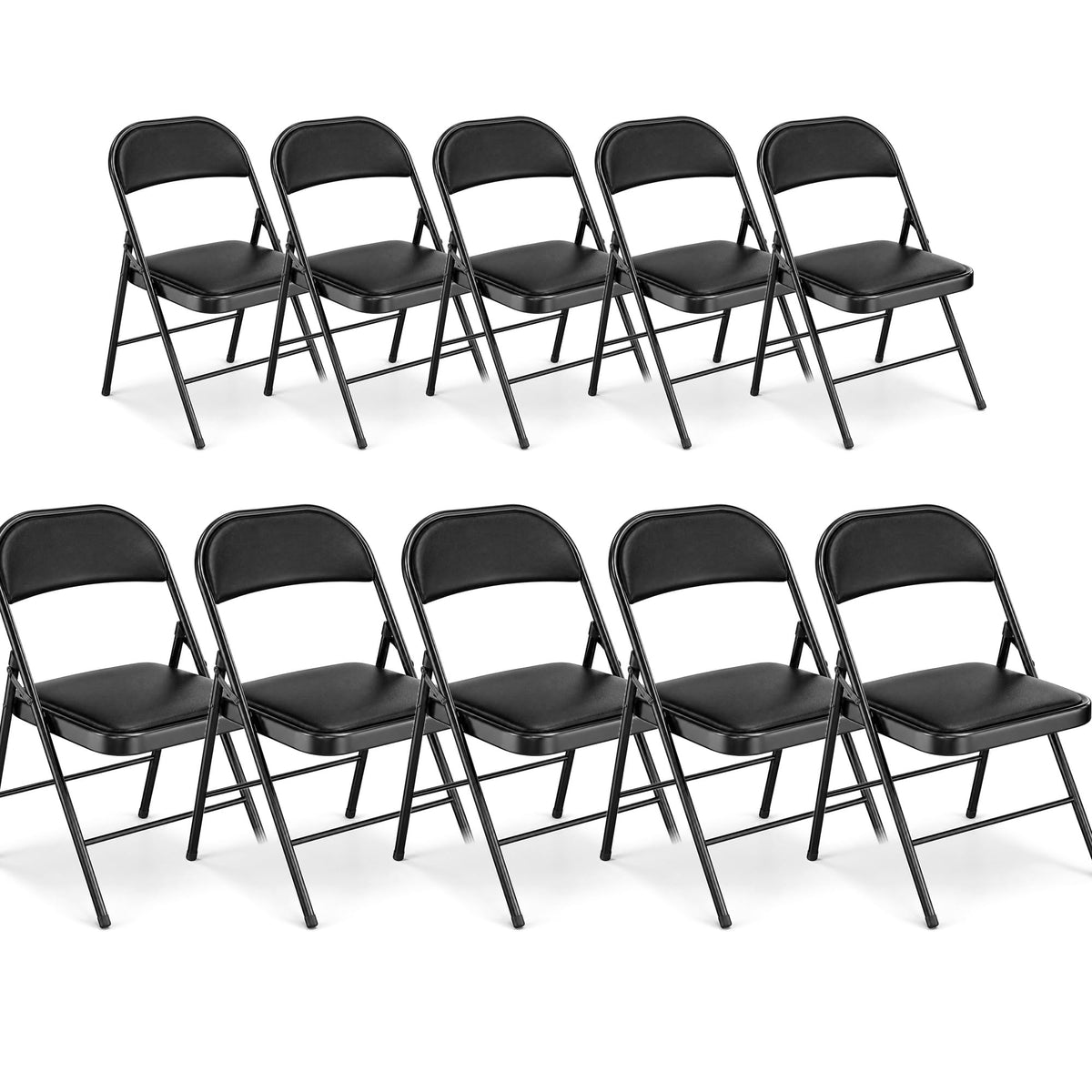 10 Pack Black Folding Chairs A1561