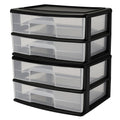 2-Tier Black Storage Drawer Tower, 2 Pack E54405