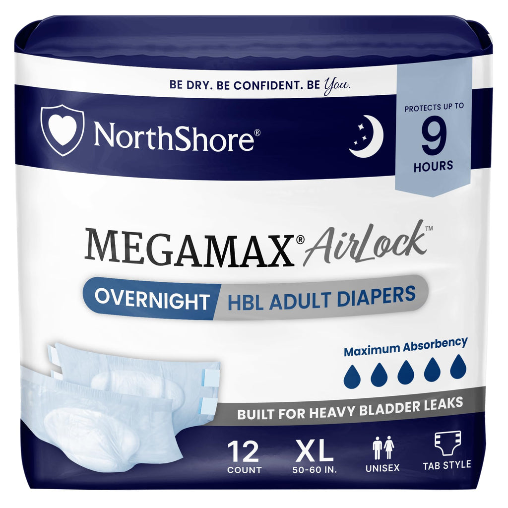 White XL Adult Diapers with Tabs 12 Count Y6203