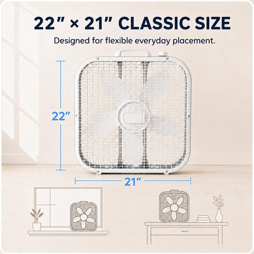 20 Inch 3-Speed White Box Fan S16562