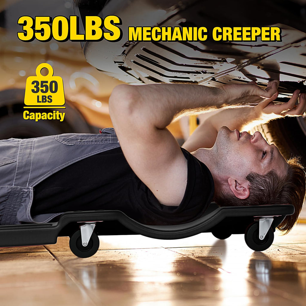 40" Mechanic Plastic Creeper with Padded Headrest S835331