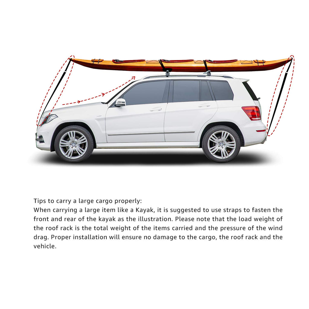 Black/Silver Cross Rail Roof Rack, 52 inches, Pack of 2 X373