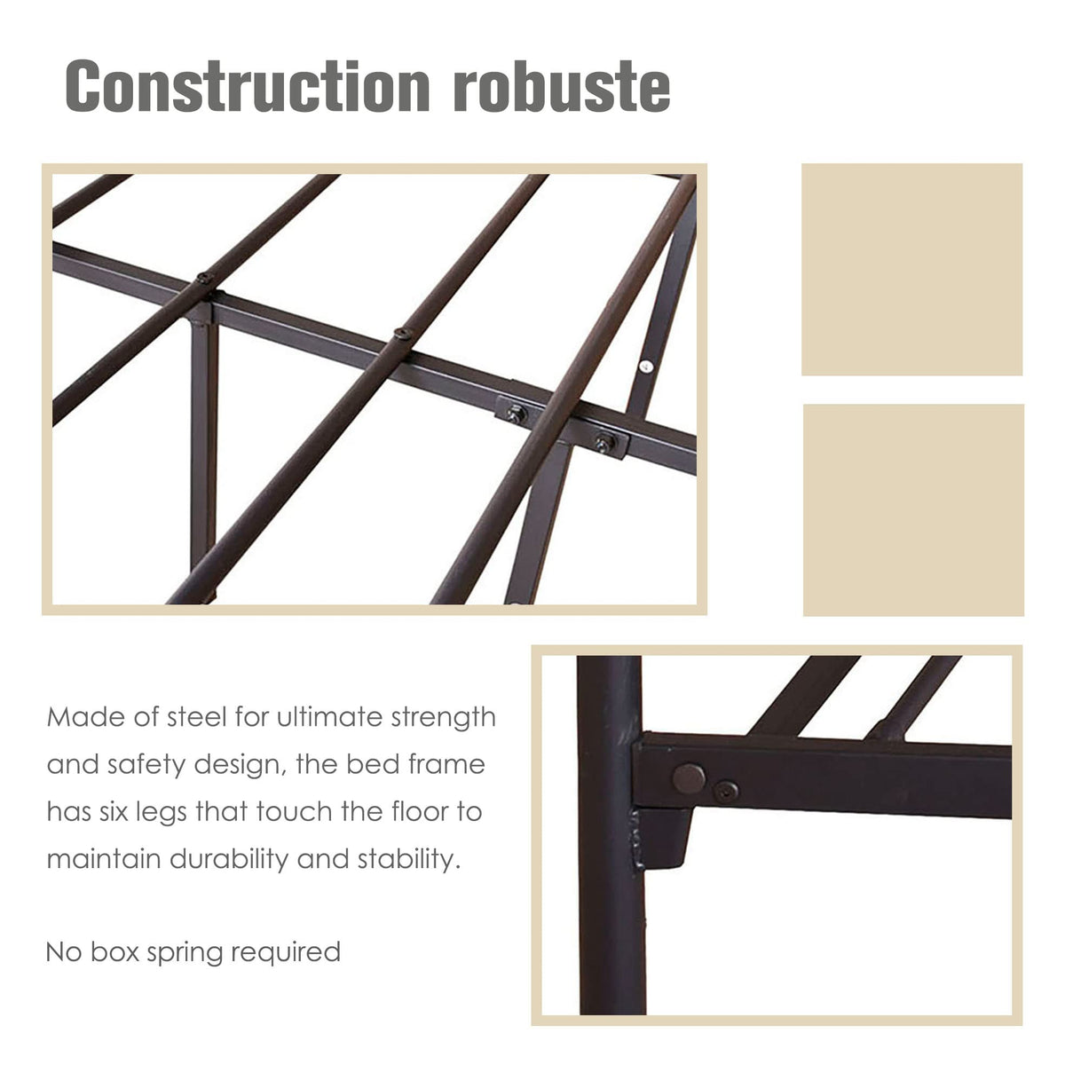 Black Four-Poster Metal Canopy Bed Frame Z790100